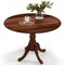 Wooden Dining Table with Round Tabletop and Curved Trestle Legs